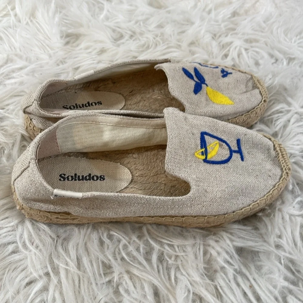 Soludos Limoncello Smoking Slipper Slip On Espadrille Size 5